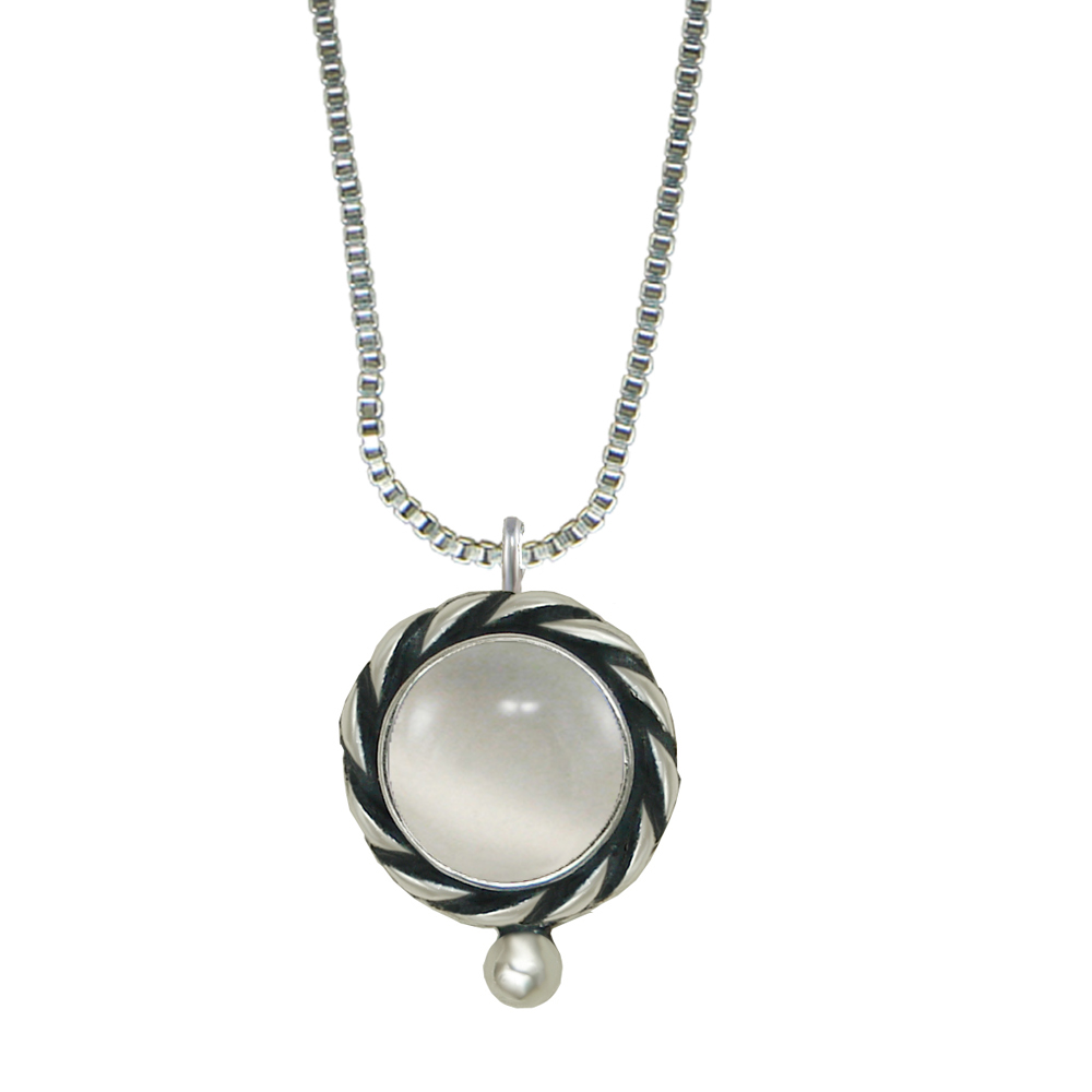 Sterling Silver Little White Moonstone Pendant Necklace